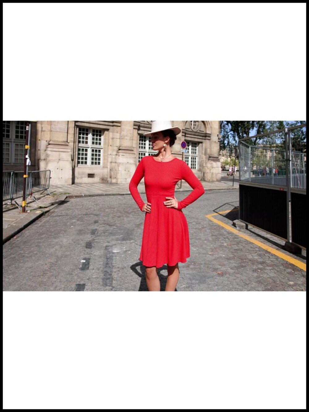 Ribbed Knit Long Sleeve A-Line Mini Sweater Dress Crewneck Stretch Casual - Picture 6 of 6